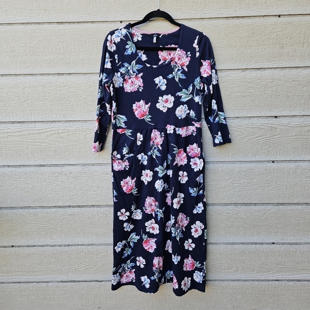 Joules Audrey midi dress with pockets in navy floral US size 12